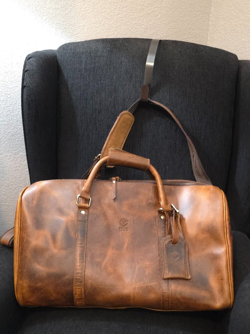 Rustic Town Nando Adventure Brown Leather Travel Duffle Bag - Picture 3 of 12